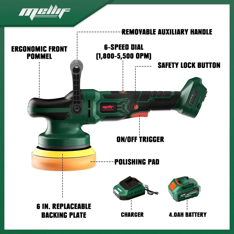 Mellif Brushless Polisher,Compatible With Makita Battery