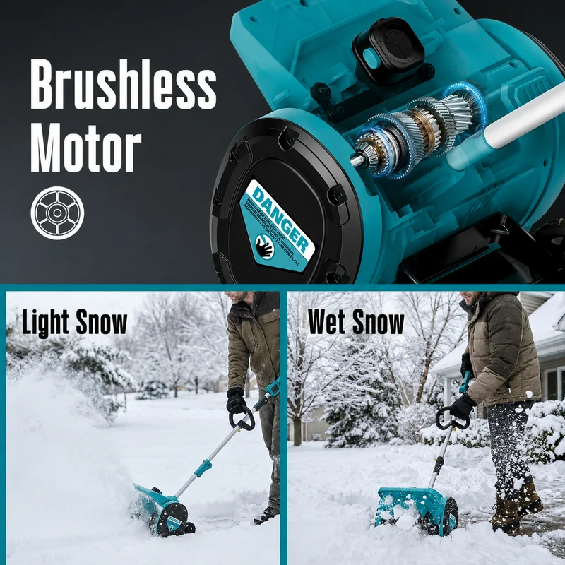 Pandax 14inch Snow Shovel With Wheels