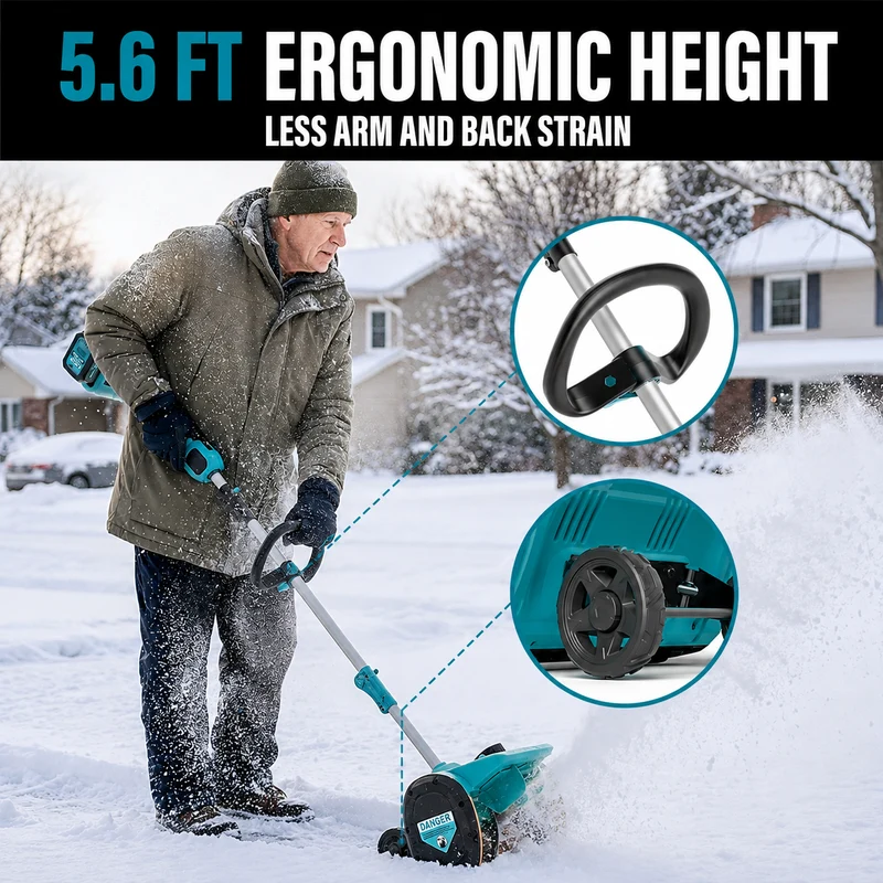 Pandax 14inch Snow Shovel With Wheels