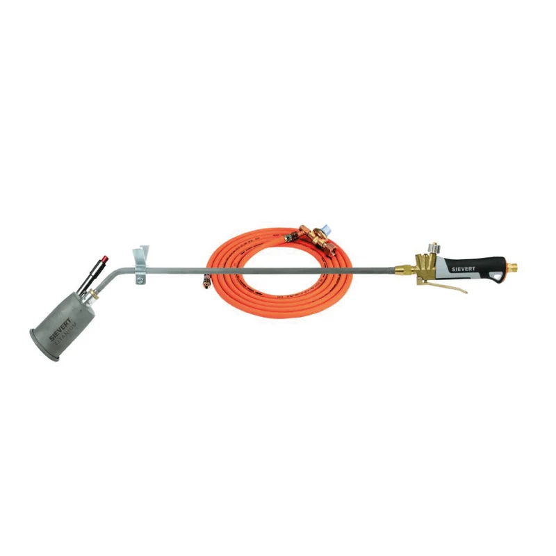 SIEVERT - PRO 88 Titanium | Piezo Powerbrenner Set 70/850mm, inklusive Schlauch und Regler