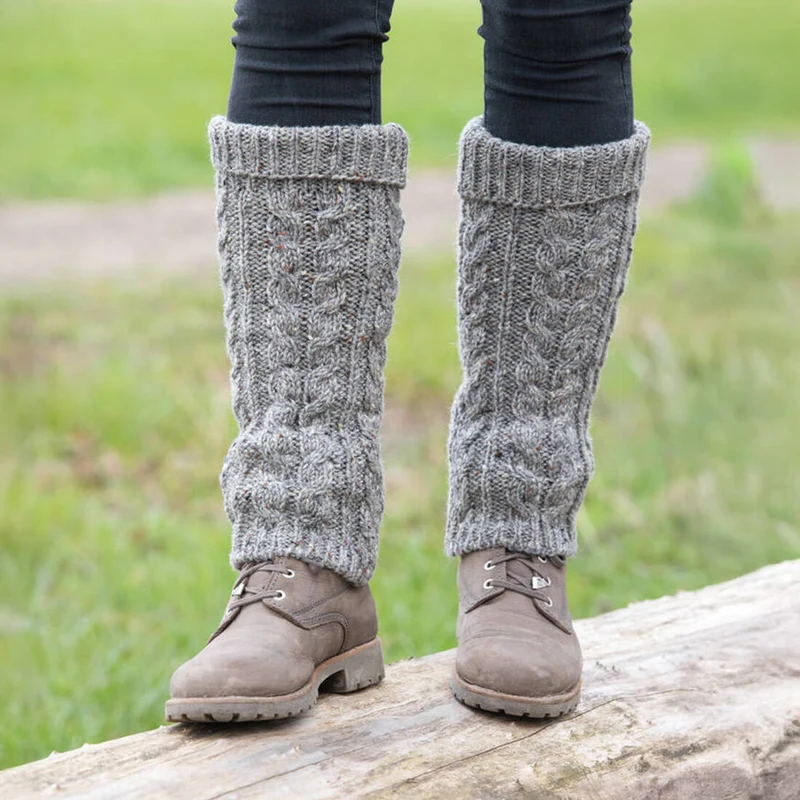 Strickset Beinstulpen mit Zopfmuster