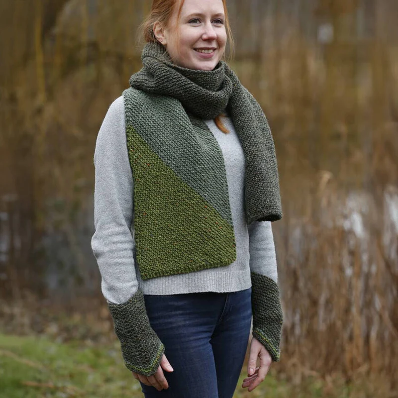 Strickset Schal und Stulpen