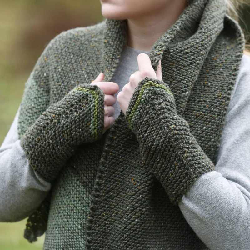 Strickset Schal und Stulpen