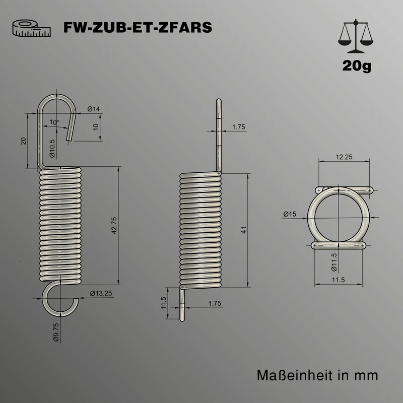 Ersatzfeder Zugfeder für Astschere / Feder für Raupenschere