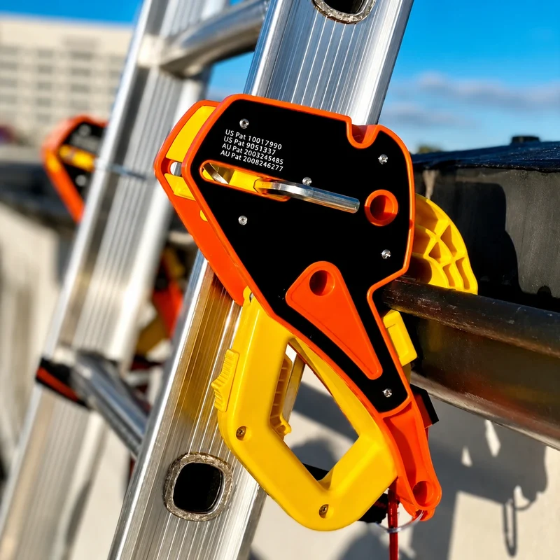 Lockjaw Leitersicherung 2er-Set für Dachrinnen, Werkzeugfreie Leiterkopfsicherung zur Unfallvermeidung