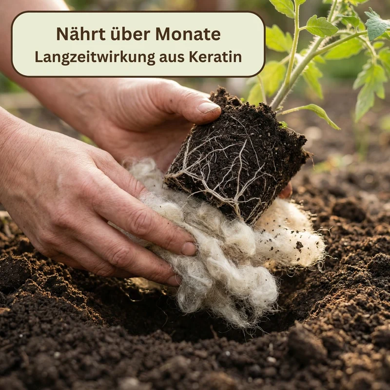 GartenAZ Düngewolle 1kg aus Schafwolle – Langzeitdünger & Mulch