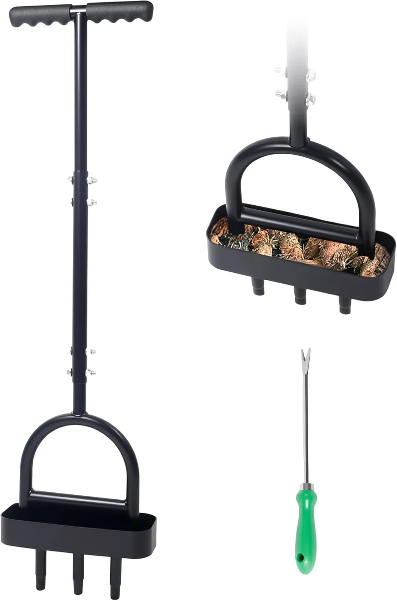Rasenlüfter Aerifizierer für Rasen, 3 Hohlzinken Rasenbelüfter Rasenspecht, Hohlspoon Rasen Lüften Gerät - Für Rasen Aerifizieren & Verdichtete Böden