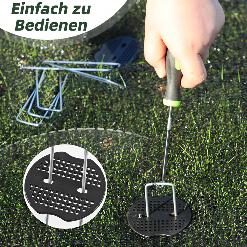 Erdanker Bodenanker, 50 Stück 150x25mm Ø3mm, Mit Pufferscheiben, Anti Rost Verzinkter Stahl - Für Unkrautvlies, Garten, Gartenvlies & Zaun
