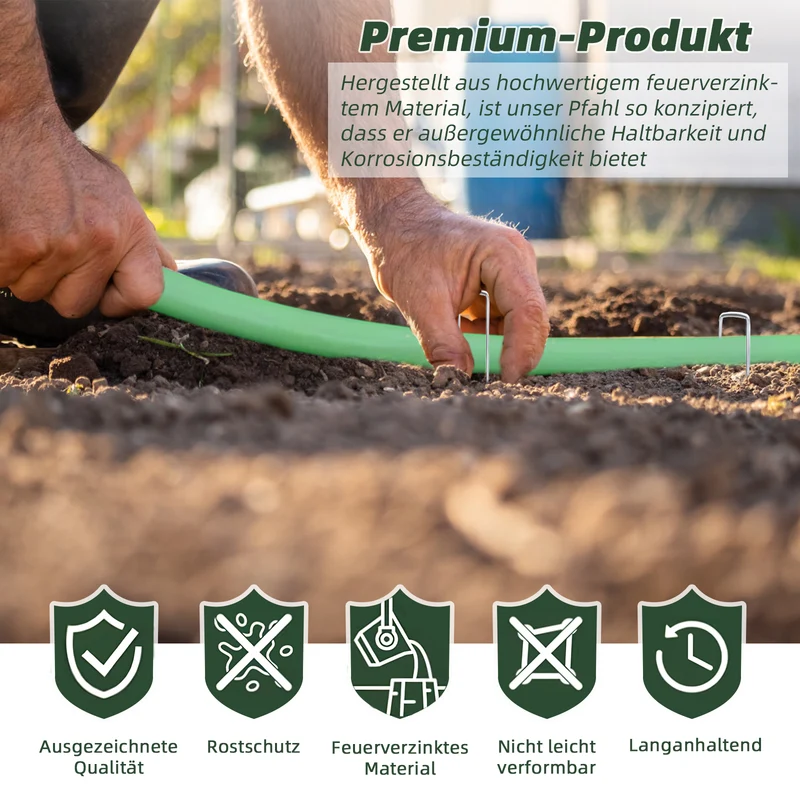 Erdanker Bodenanker, 50 Stück 150x25mm Ø3mm, Mit Pufferscheiben, Anti Rost Verzinkter Stahl - Für Unkrautvlies, Garten, Gartenvlies & Zaun