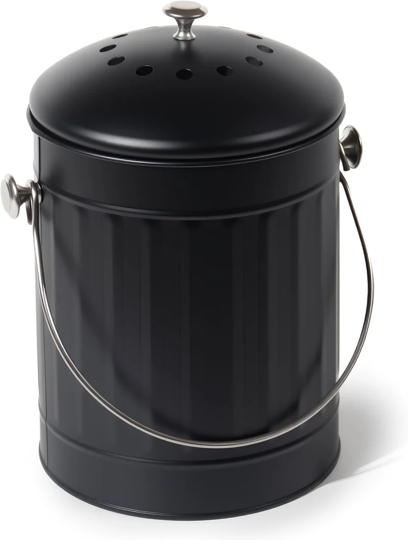 Biomülleimer Küche 5,5L mit Deckel & Sieb – Geruchsdicht, Spülmaschinenfest – Bioabfallbehälter für Biomüll