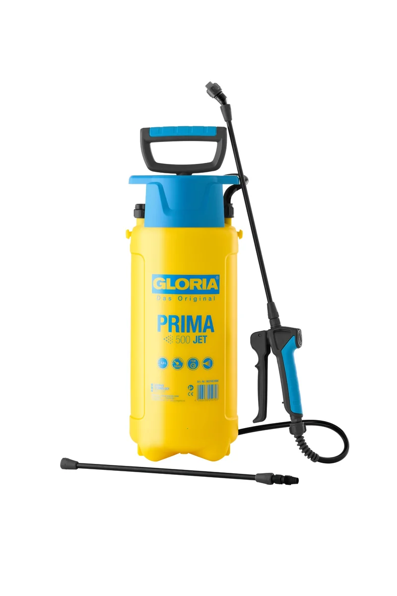 Prima 500 JET Drucksprüher 5 Liter, Farbsprüher & Ölsprüher mit Flachstrahldüse & FKM-Dichtungen für sprühfähige Lasuren & Öle