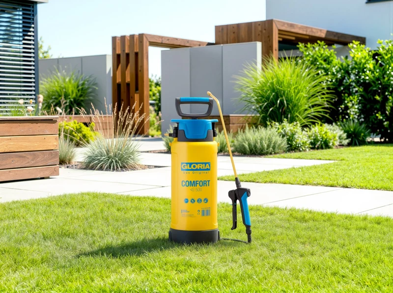 Comfort 500 Drucksprüher 5 Liter, 3 bar Gartenspritze mit 1,8 m Schlauch, Kompressoranschluss & Dauersprühfunktion