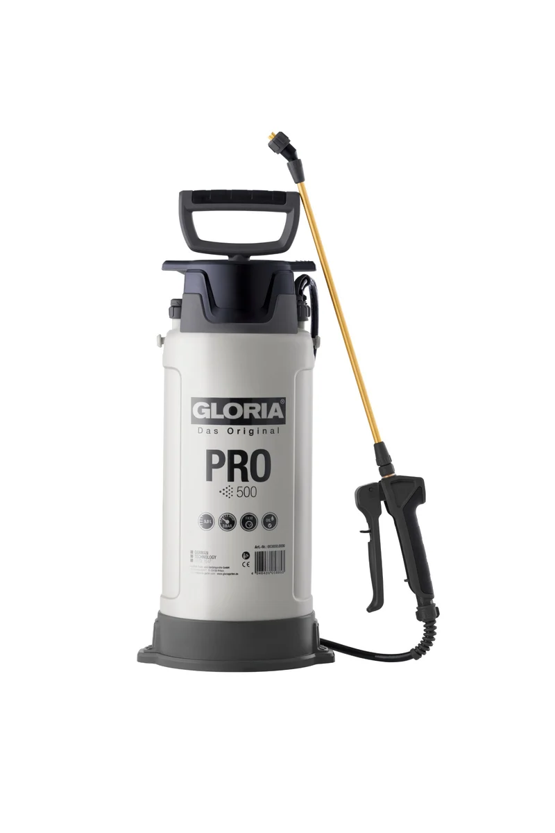 Pro 500 Drucksprühgerät 5 Liter, Profi-Sprüher für Bauchemikalien, Tiefgrund & Öle, Mit FKM-Dichtungen, Messing-Flachstrahldüse