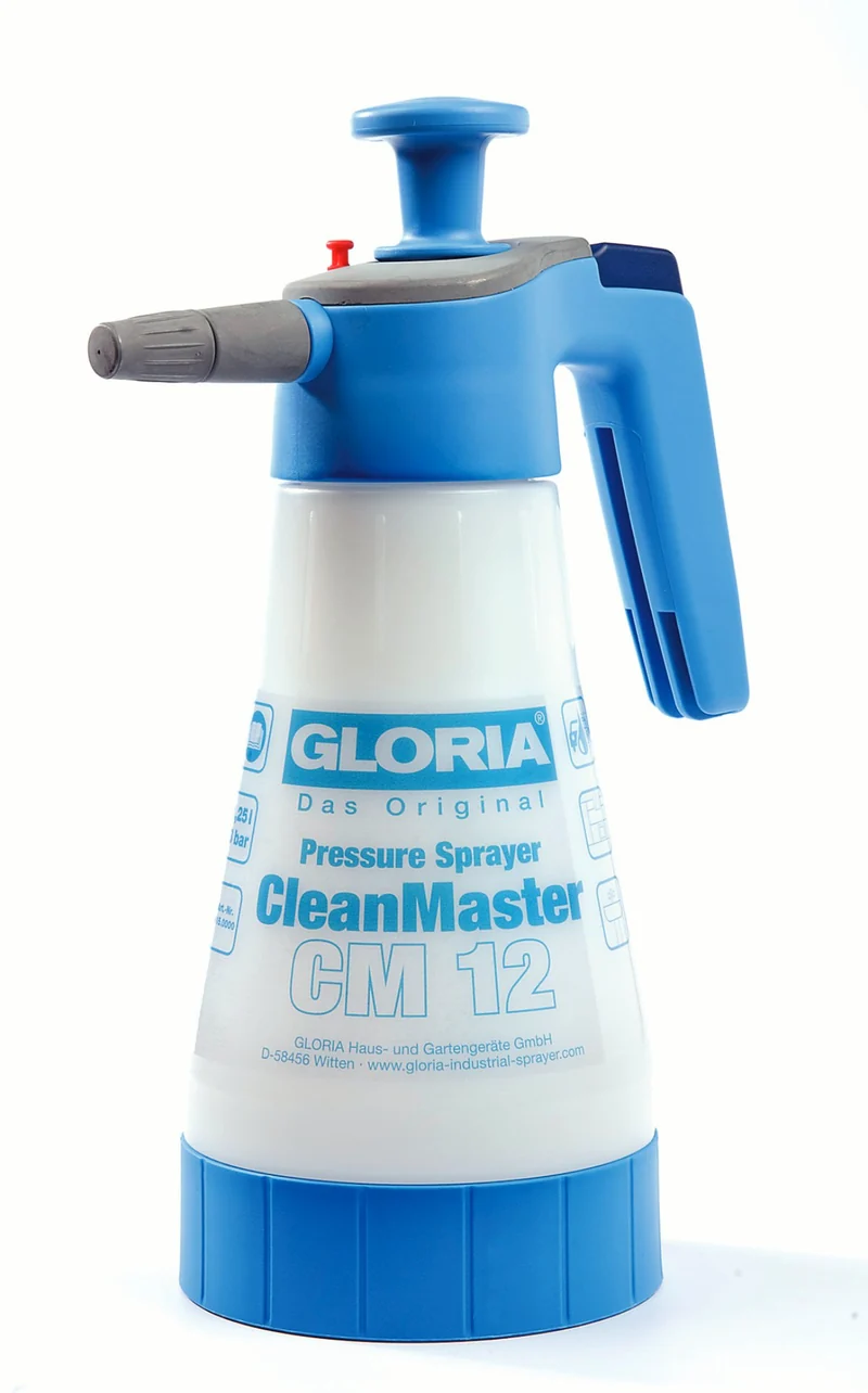 CleanMaster CM 12 – Profi-Sprühflasche für Reinigungsmittel im Sanitär-, Werkstatt- & Fahrzeugbereich (1,25 L, pH 2–12)
