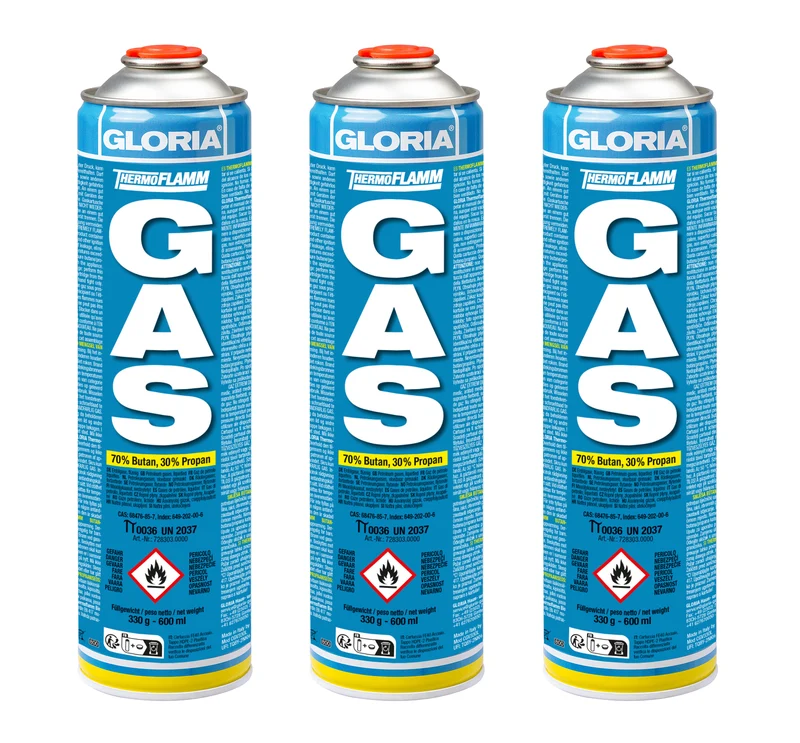 Thermoflamm Gaskartusche 3er Set - Universalgas mit 30 % längerer Brenndauer