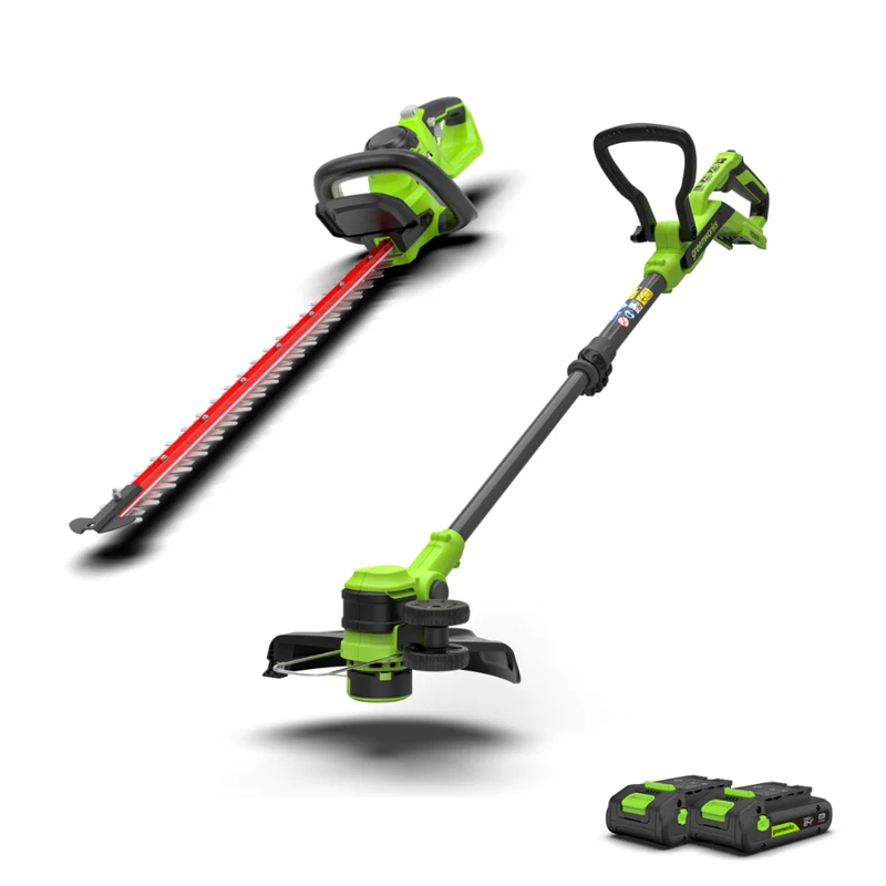 POWERALL 24V Rasentrimmer 30cm + Heckenschere 61cm Set