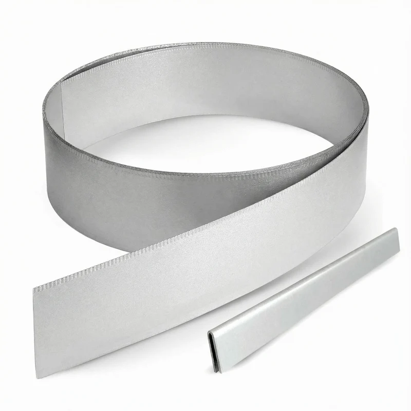 Rasenkantenband aus Galvalume Alu-Zink – 15 cm hoch, Länge 20 m, 1 mm stark – GartenAZ inklusive Einschlaghilfe