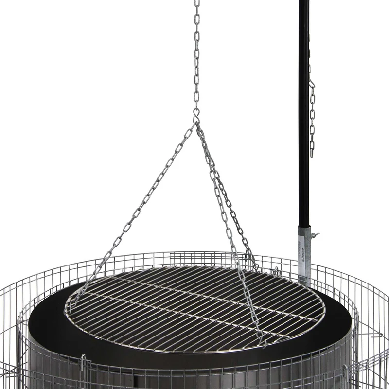 bellissa Feuer und Grillstelle inkl. Grillrost Galgen + Ketten Ø 92/72 cm H 40 cm