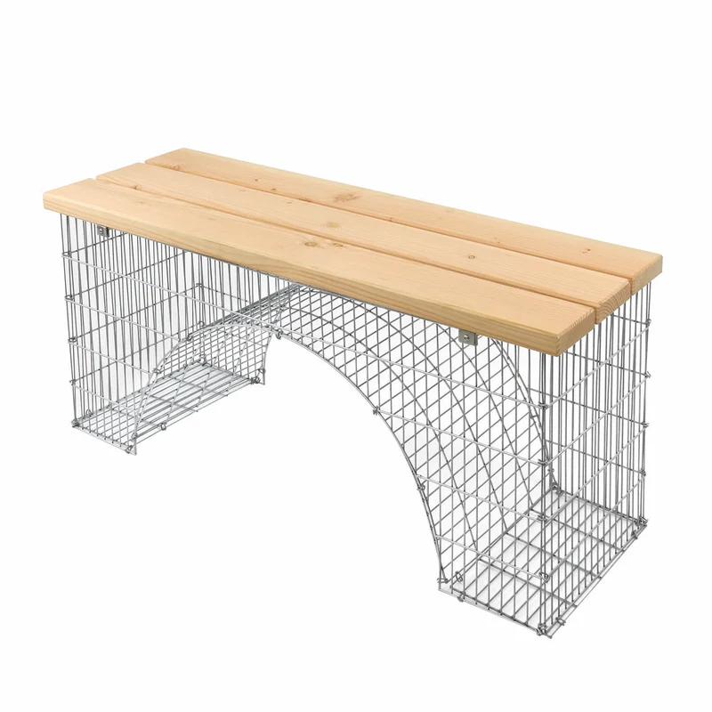 bellissa Sitzbank Bogengabione arco mit Sitzfläche Douglasie B125xT45xH54 cm