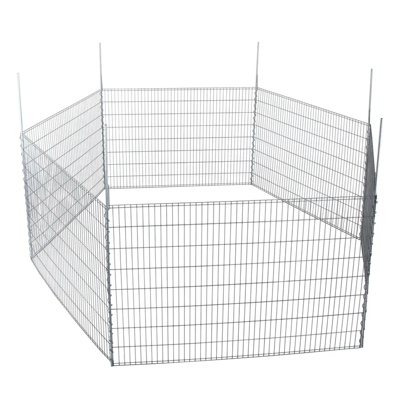 bellissa Teichschutzzaun-Set verzinkt / Kleintiergehege 710x80 cm inkl. 6 Gitter, 7 Pfosten, Spirale