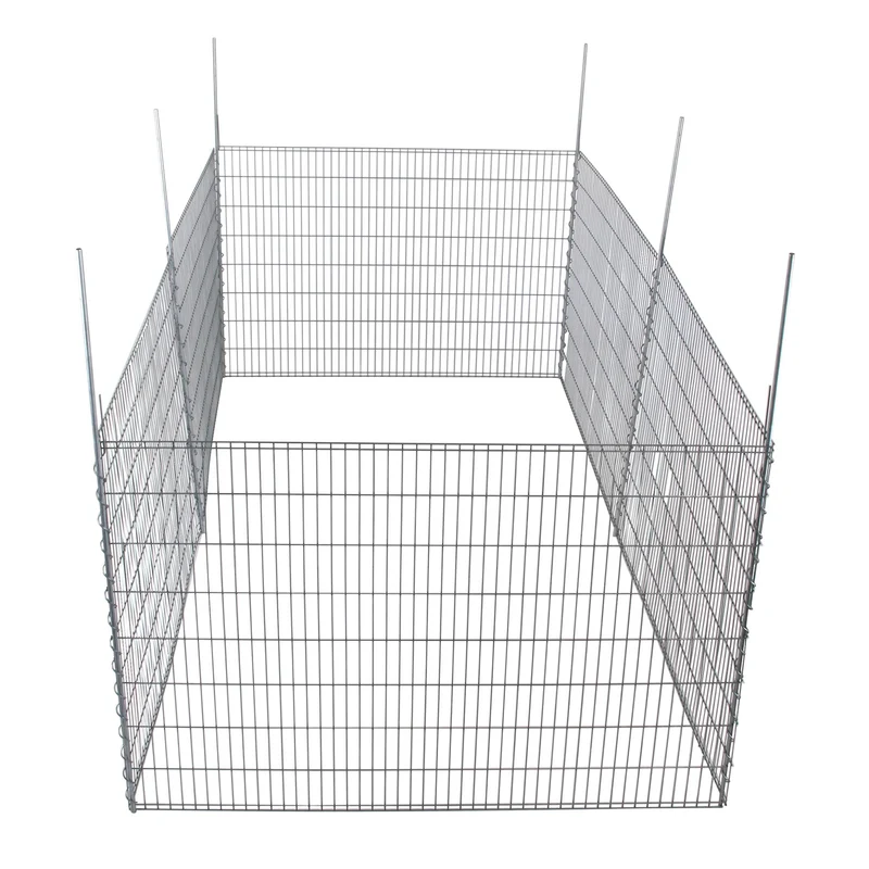 bellissa Teichschutzzaun-Set verzinkt / Kleintiergehege 710x80 cm inkl. 6 Gitter, 7 Pfosten, Spirale