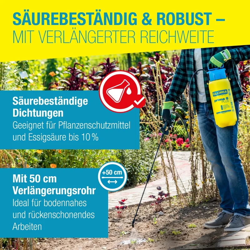 Drucksprühgerät prima 5 PLUS - Säurebeständig & leistungsstark