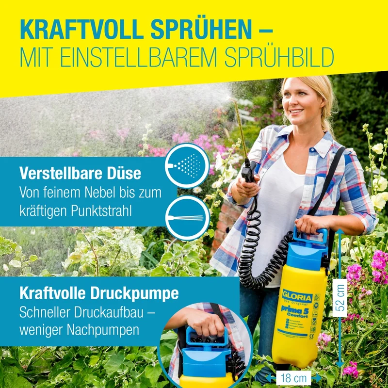 Drucksprühgerät prima 5 Comfort - Maximale Reichweite & Komfort