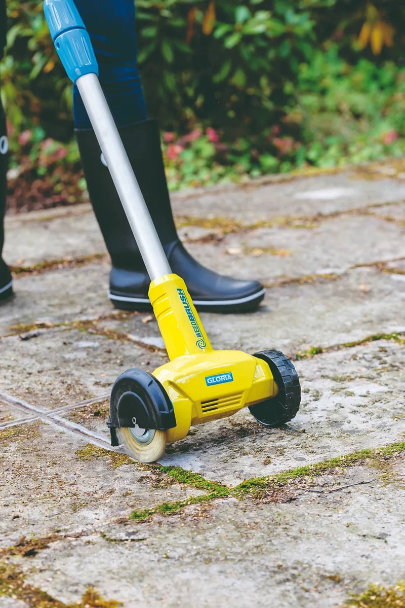 WeedBrush Fugenbürste 230V - Elektrischer Unkrautvernichter & Fugenreiniger, Fugenkratzer für Pflasterfugen, Terrassenplatten & Wege