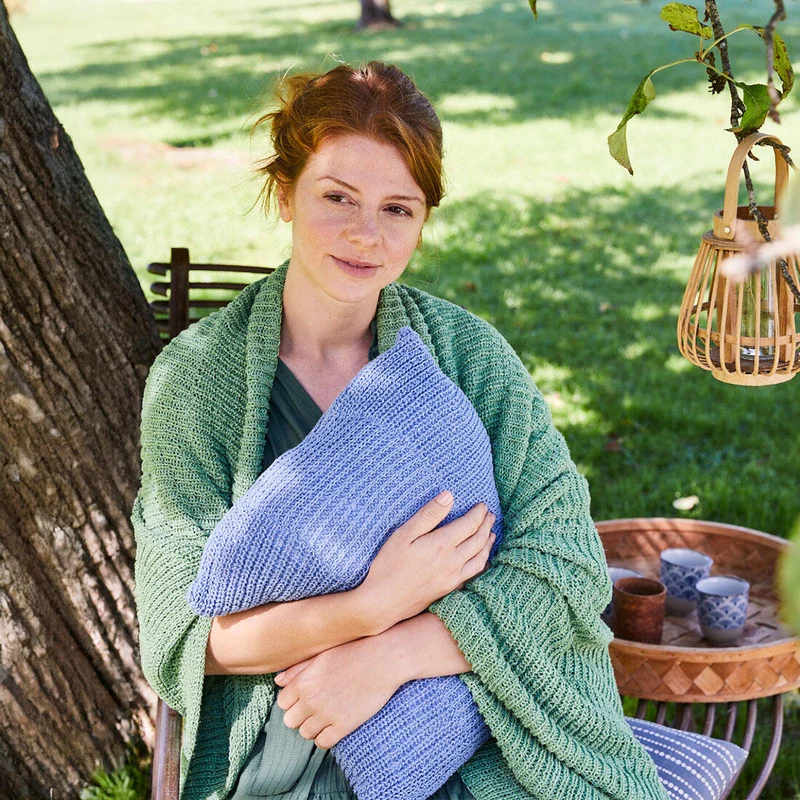 Strickset Sommerdecke Apfelgrün