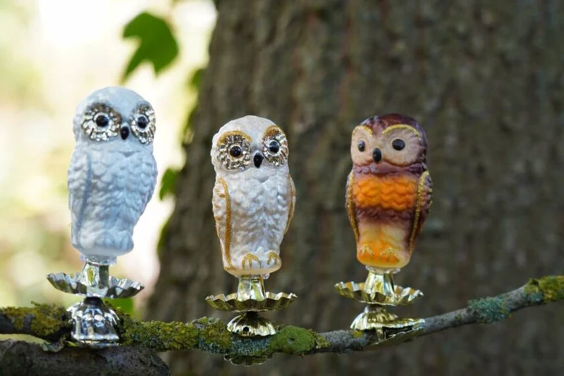 Weihnachtsschmuck Eulen-Trio