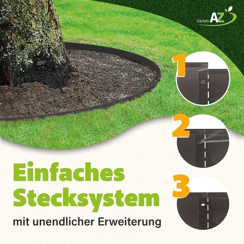 GartenAZ Metall Rasenkante, anthrazit 103x13 cm, Nutzlänge 100 cm