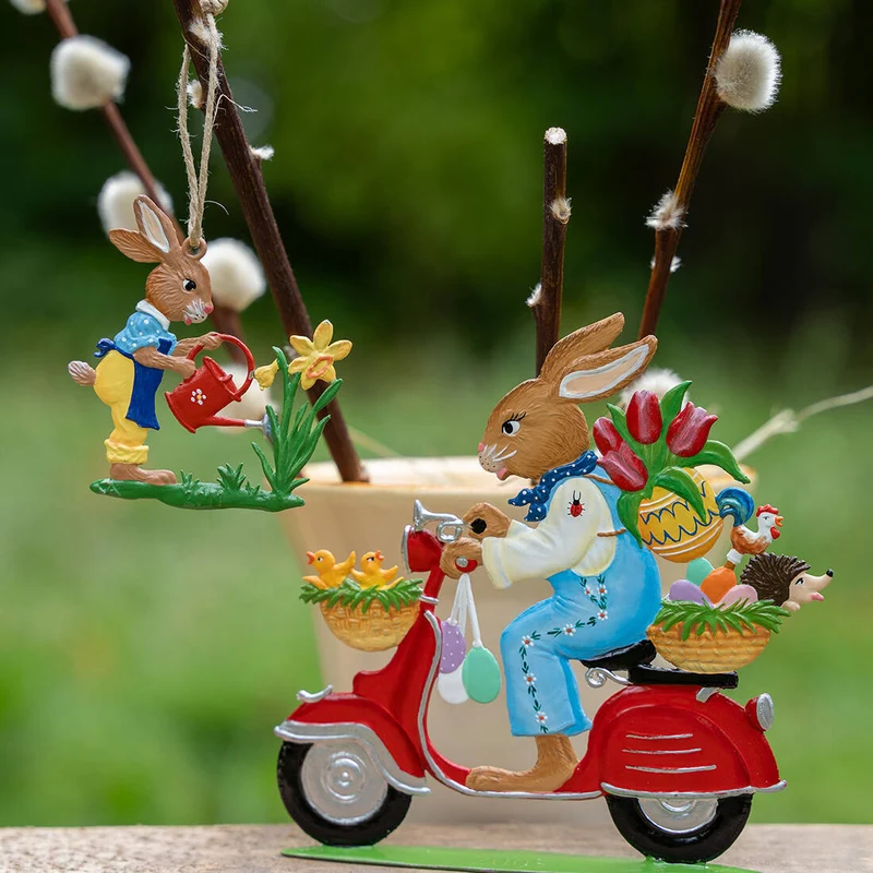 Zinnfigur Hase mit Gießkanne