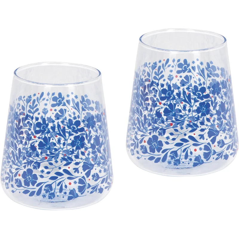 Trinkgläser Blaue Blumen (2er-Set)
