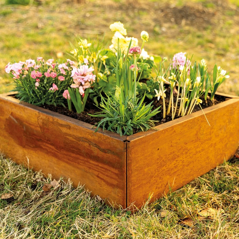 bellissa Vertikalbeet Rahmen M; L 75 x B 75 x H 20 cm, 1.5 mm Corten