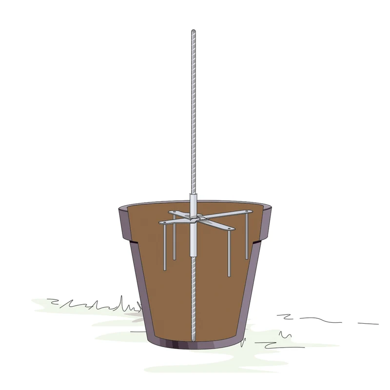 bellissa Pflanzstabhalter Schmetterling; L 23 x B 23 x H 13 cm, Topf Ø25 cm, 1,4 mm verz.