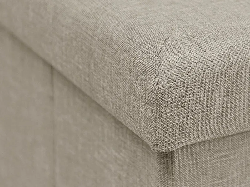 Sitzbank mit Stauraum, Aufbewahrungsbox,faltbar,max.Belastbarkeit300kg,120 L,114x38x38cm,MDF-Platte und Leinenimitat.（Beige）