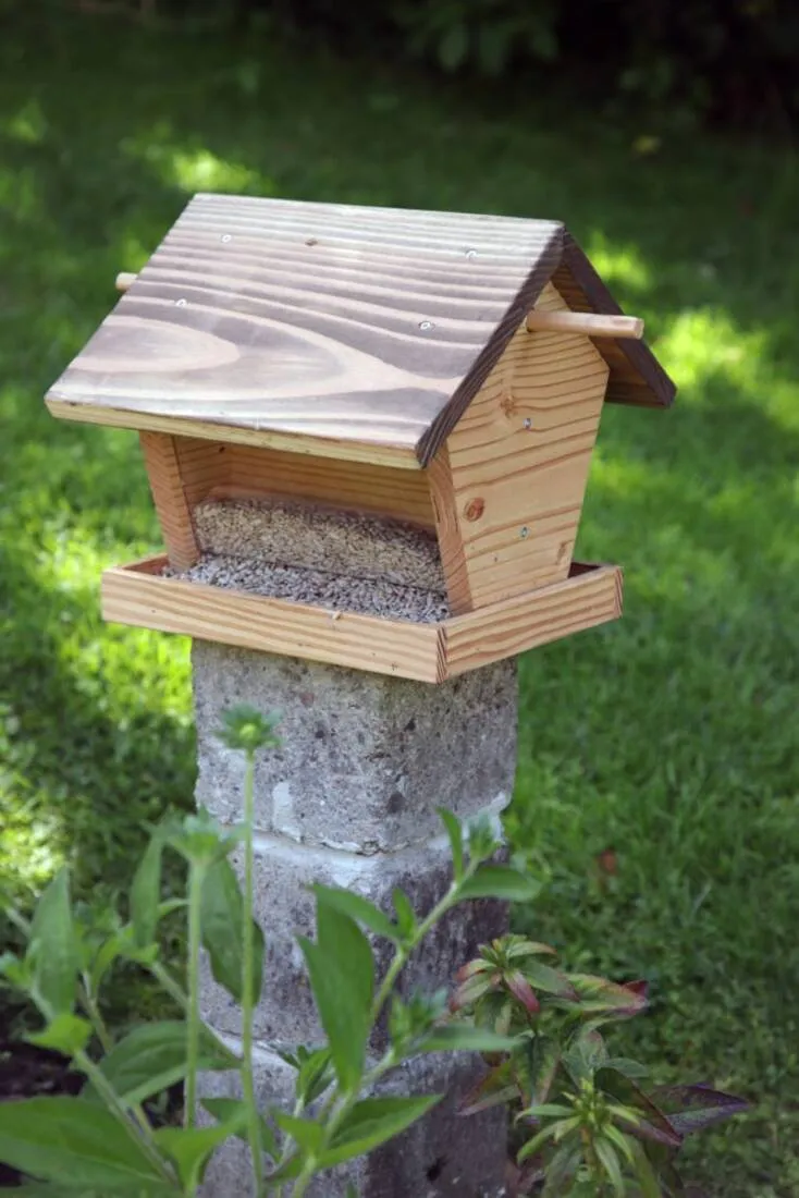 Vogelhaus mit Futterdepot