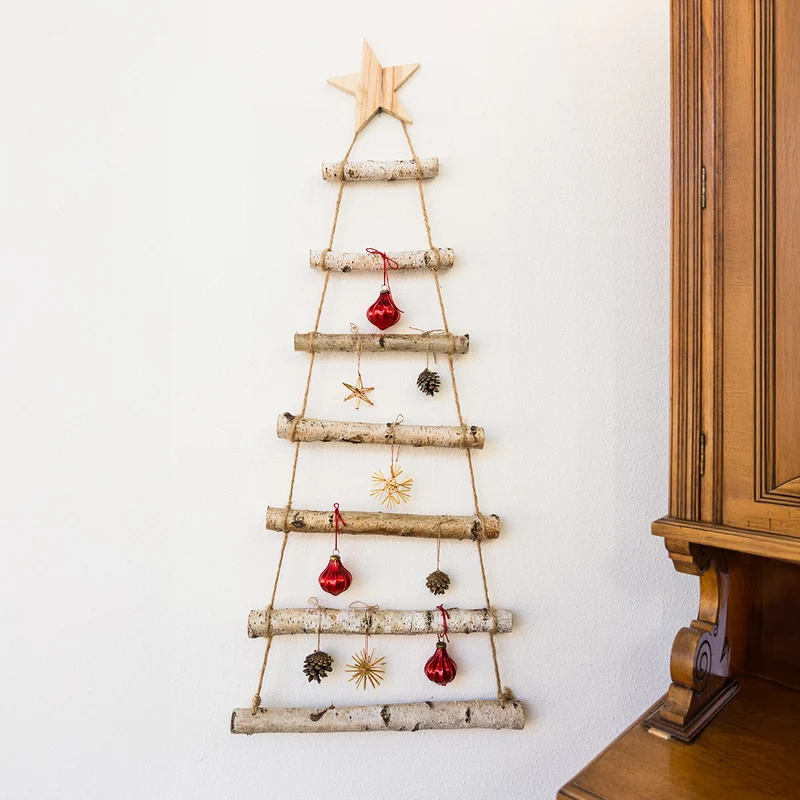 Wanddekoration Baum aus Birkenholz