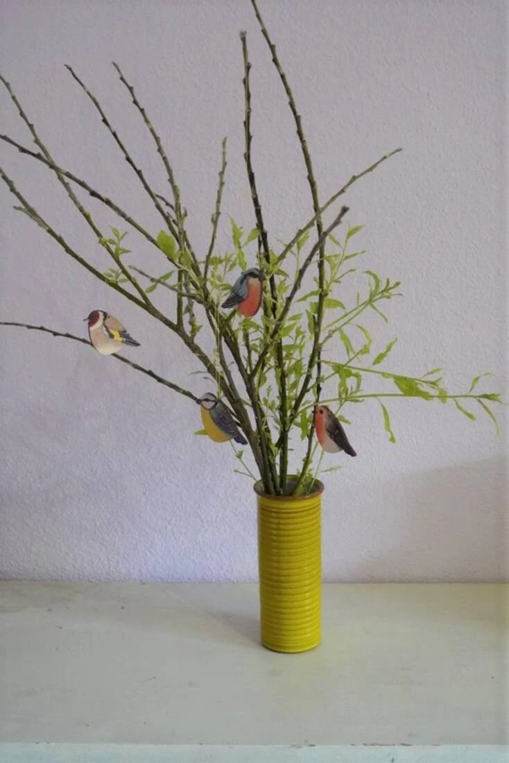 Vogelanhänger aus Holz (4er Set)