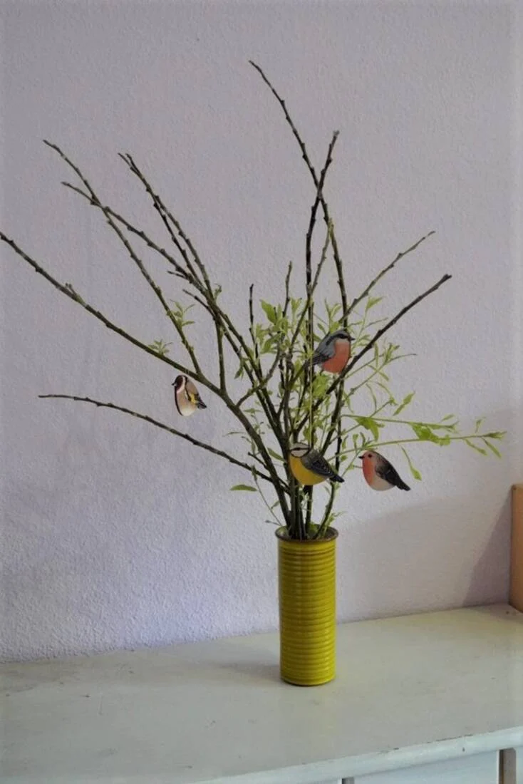 Vogelanhänger aus Holz (4er Set)