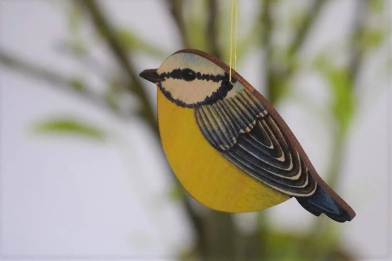 Vogelanhänger aus Holz (4er Set)