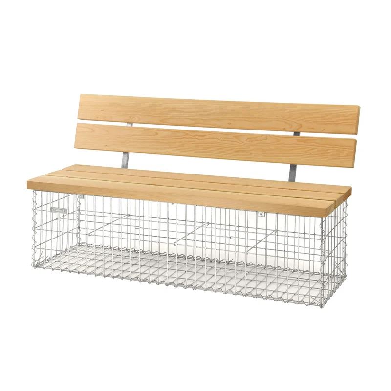 bellissa Gabionenbank calma mit Lehne B155xT40xH44/83 cm