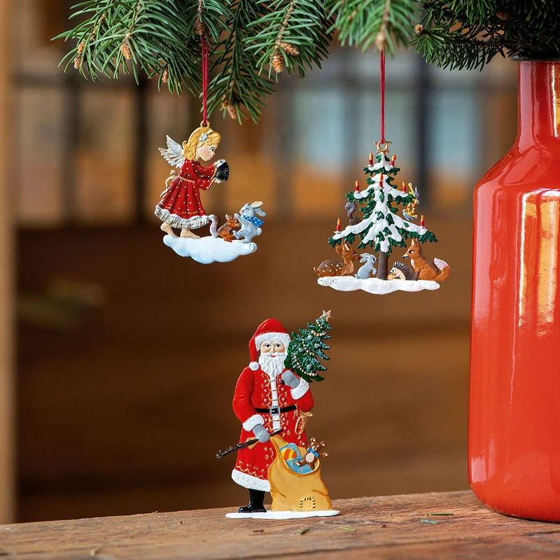 Zinnfigur Weihnachtsmann mit Tanne (stehend)