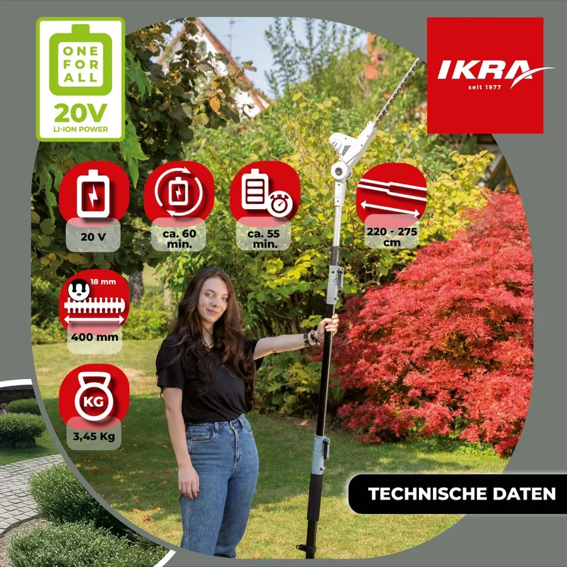 Akku Teleskop-Heckenschere ICPH 2040