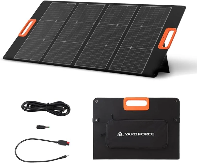 Yard Force LX SPP20 Faltbares Solarmodul 200W – Tragbares, wasserdichtes Solarpanel (23,5 % Effizienz) mit PD 65W, QC 3.0 & DC-Ausgang für Powerstations