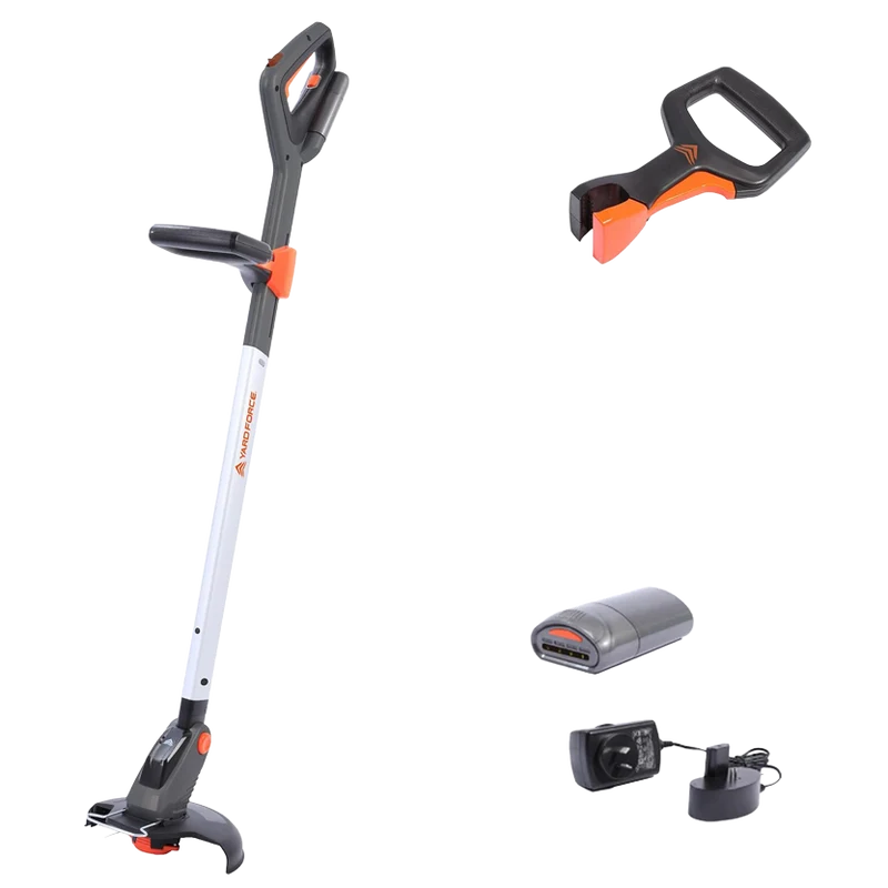 Yard Force iFlex LT F23 Akku-Rasentrimmer (12V, 4,0 Ah Akku) – Urban Gardening Trimmer mit bürstenlosem Motor, 23 cm Schnittbreite & 180° drehbarem Kopf