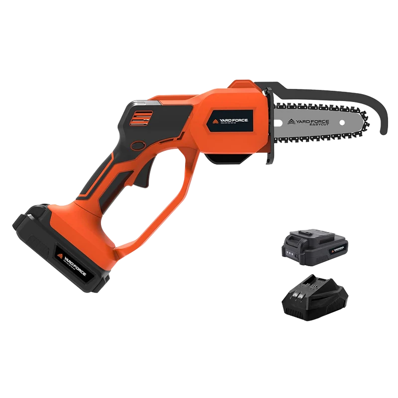 Yard Force LS C13 Akku-Handkettensäge 20V (13 cm, 2,0 Ah Akku) – Kompakte Mini-Kettensäge mit Kettenschnellspanner & 3,2 m/s für Äste bis 110 mm