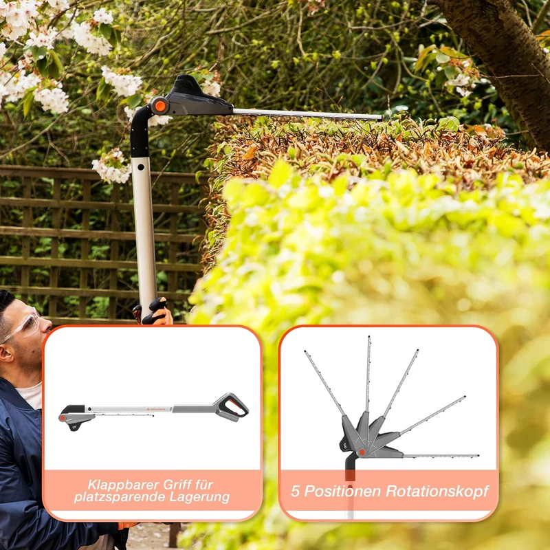 Yard Force iFlex LM F23BN 2-in-1 Akku-Rasenmäher & Rasentrimmer (23 cm, 12V 4Ah) – 360° Wendigkeit, bürstenloser Motor & Einhandbedienung