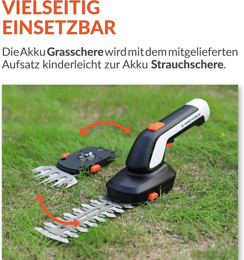 Yard Force VITA 6-in-1 Akku-Gartenwerkzeug Set (4V / 4Ah) – Urban Gardening Koffer mit elektrischer Astschere, Grasschere & Premium-Handwerkzeugen