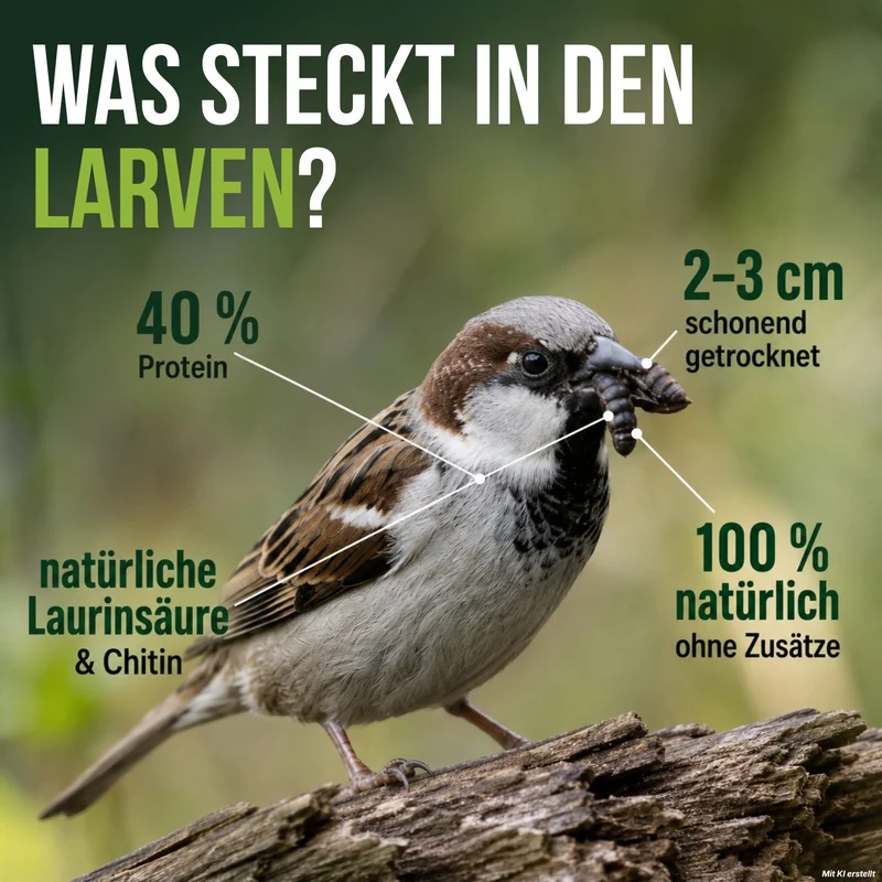 Premium Schwarze Soldatenfliegenlarve